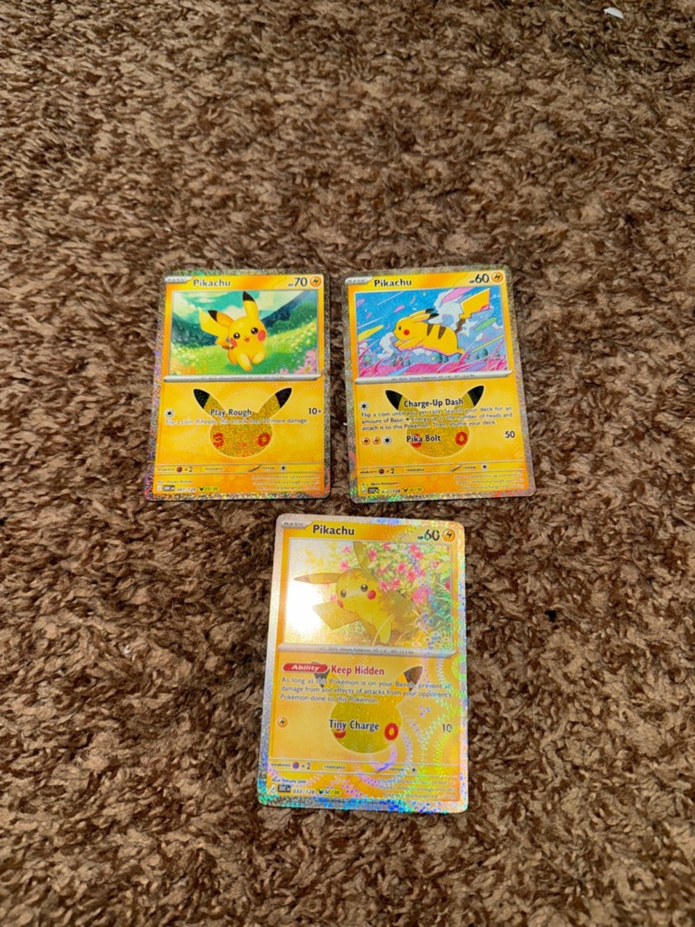3 of 30 Holo Pikachu Cards 30th Celebration Pokemon